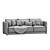 Vision Velvet Sofa Set 3D model small image 7