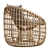 Nest Shape Rattan Outdoor Chair 3D model small image 3