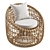 Nest Shape Rattan Outdoor Chair 3D model small image 4