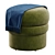 Chic Fabric Stool in Fern 3D model small image 3