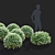 Gray Spiraea Trimmed Bushes Kit 3D model small image 3