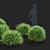 Gray Spiraea Trimmed Bushes Kit 3D model small image 4