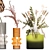 Modern Green Floral Vase Set 3D model small image 4