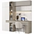 Sleek Wood Home Office Set 3D model small image 2