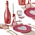 Valentine's Day Dining Table Setting 3D model small image 1