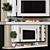 Modern TV Zone with Shelves 3D model small image 2