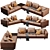 Modern Minotti Dylan 5-Set Furniture 3D model small image 2