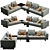 Modern Minotti Dylan 5-Set Furniture 3D model small image 4