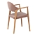 Contemporary Arm Dining Chair 3D model small image 2