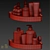 Decorative Corner Bathroom Shelves 3D model small image 5