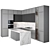 Customizable Modern Kitchen Set 3D model small image 1