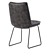 Chic Gray Upholstered Dining Chairs 3D model small image 4