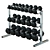 Premium 3-Tier Dumbbell Rack Organizer 3D model small image 1