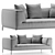 Flexform PERRY UP Modern Sofa 3D model small image 6