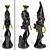 African Couple Statue Trio Set 3D model small image 5