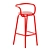 Modern Red Metal Wood Stool 3D model small image 2