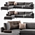 Sleek Mercury Sofa Set 3D model small image 1