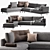 Sleek Mercury Sofa Set 3D model small image 2