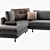 Sleek Mercury Sofa Set 3D model small image 4