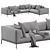 Modern Flexform PERRY UP Sofa 3D model small image 7