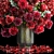 Spring Red Flower Bouquet in Glass Vase 3D model small image 4