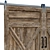  Corrugated Metal and Wood Barn Door 3D model small image 3