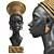 African Girl Bust Decor Sculpture 3D model small image 1