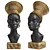 African Girl Bust Decor Sculpture 3D model small image 8