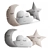 Celestial-themed Decorative Cushions Set 3D model small image 1