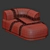 Handcrafted Cotton Embroidered Long Sofa 3D model small image 3