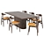 Modern Dolce Dining Table Set 3D model small image 1