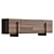 Brutalist Walnut Sideboard, Large Dimensions 3D model small image 4