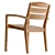 Teak Outdoor Chair, UV-Unwrapped, Real Size 3D model small image 3