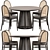 Vintage Morris Chairs Dining Set 3D model small image 1