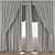 Vintage Curtain Model Set 3D model small image 3