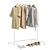 Modern Clothes Rack Set with ZARA Apparel 3D model small image 1