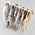 Modern Clothes Rack Set with ZARA Apparel 3D model small image 3