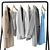 Modern Clothing Rack Furniture Set 3D model small image 2