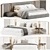 Vintage Double Bed 11 3D model small image 2