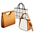 Elegant Trio of Women's Bags 3D model small image 10