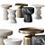 Minimalist Marble Side Tables 3D model small image 4