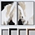 Large Wall Paintings Set with Textured Frames 3D model small image 2