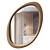 Handcrafted Asymmetrical Wooden Mirror 3D model small image 1