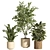 Rattan Stone Indoor Plant Set 3D model small image 2