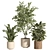 Rattan Stone Indoor Plant Set 3D model small image 6