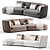 Luxury Italian Duo Sofa Solution 3D model small image 2