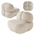  Luxe Barrel Lounge Chair Set 3D model small image 13