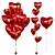 Heart-Shaped Foil Balloons, 3D Model 3D model small image 1