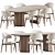 Modern Dining Set: Hyde Chair & Moon Table 3D model small image 1