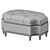 Luxury Adeline Ottoman in Ebony 3D model small image 2